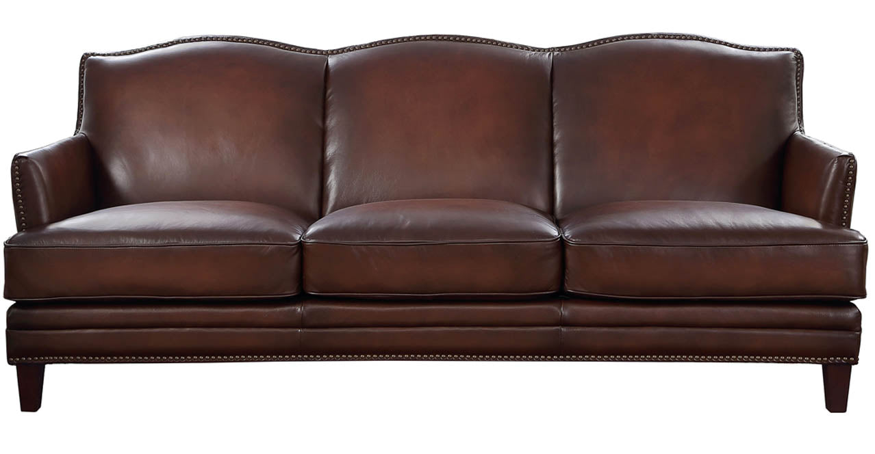 Oxford Leather Sofa Collection, Caramel Brown